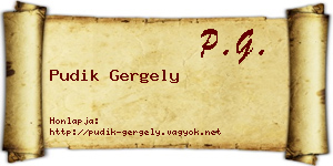 Pudik Gergely névjegykártya